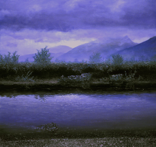 Kobuk River Twilight  David Rosenthal Oil Painting Cordova Alaska, Alaska Brooks Range image